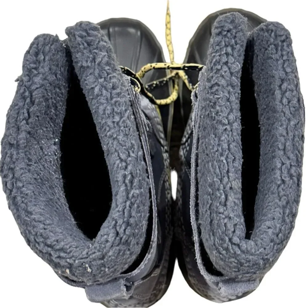 L.L. Bean Kids Gray Lace Up Fleece Lined Winter Snow Boots. Big Kids 6.